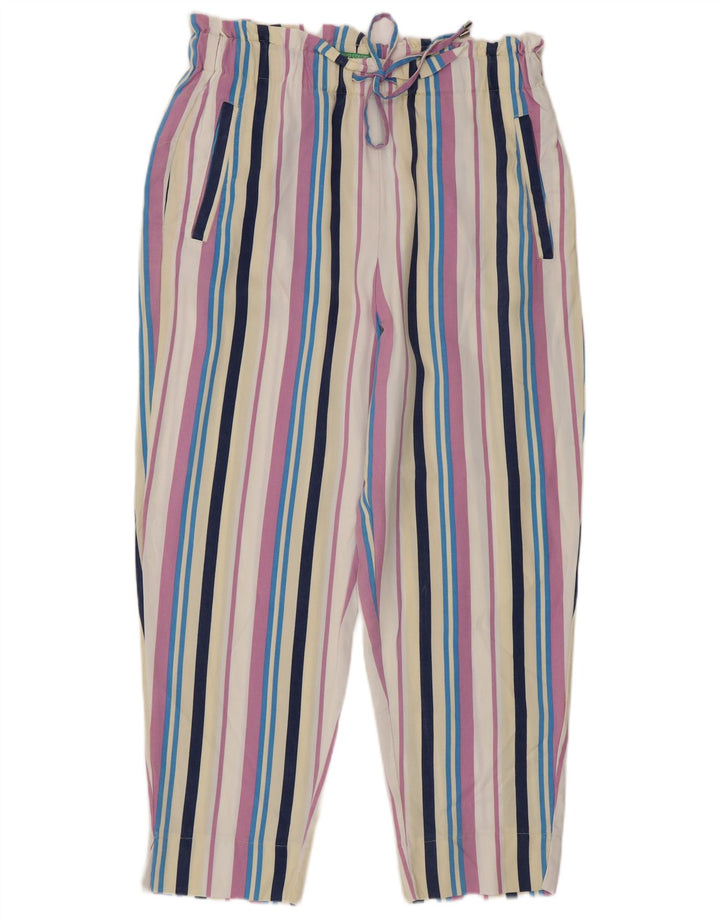 Γυναικείο Cropped Παντελόνι Benetton Medium W30 L26 Πολύχρωμο ριγέ