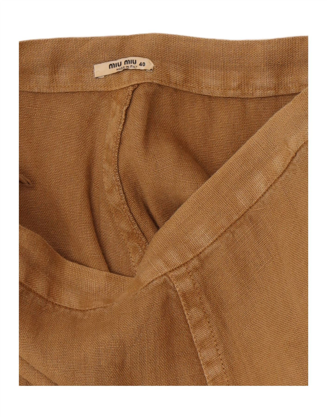 Γυναικεία φούστα Miu Miu A-Line IT 40 Small W26 Khaki Linen Classic