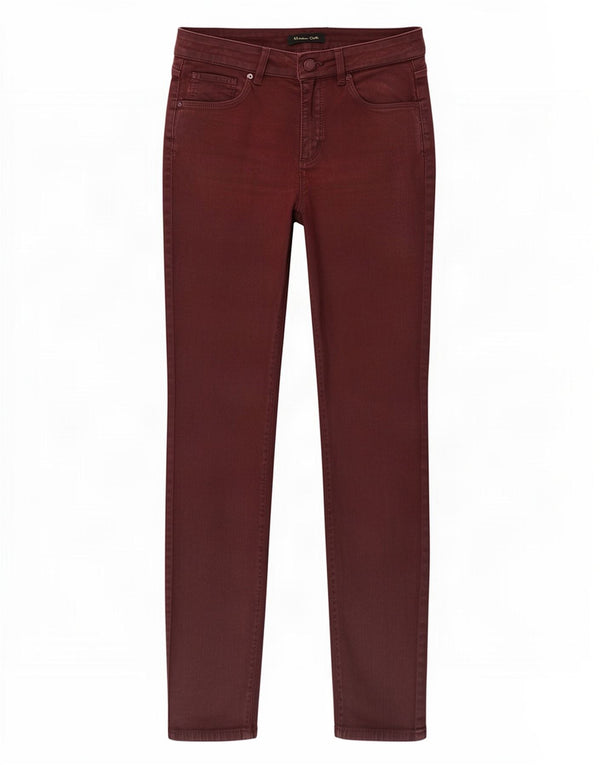 Massimo Dutti Γυναικείο Skinny Jeans EU 38 Small W28 L28 Βαμβακερό μπορντό