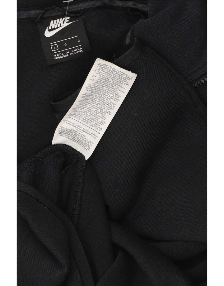 Ανδρικό πουλόβερ Nike με φερμουάρ, μαύρο βαμβακερό