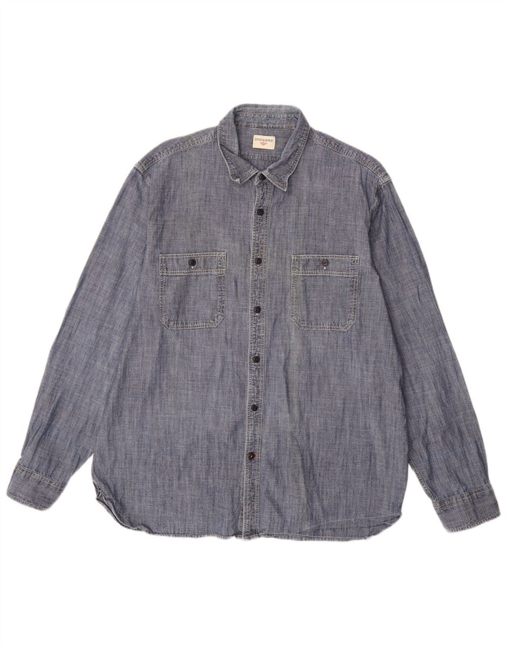 Ανδρικό πουκάμισο DOCKERS Μεγάλο Navy Blue