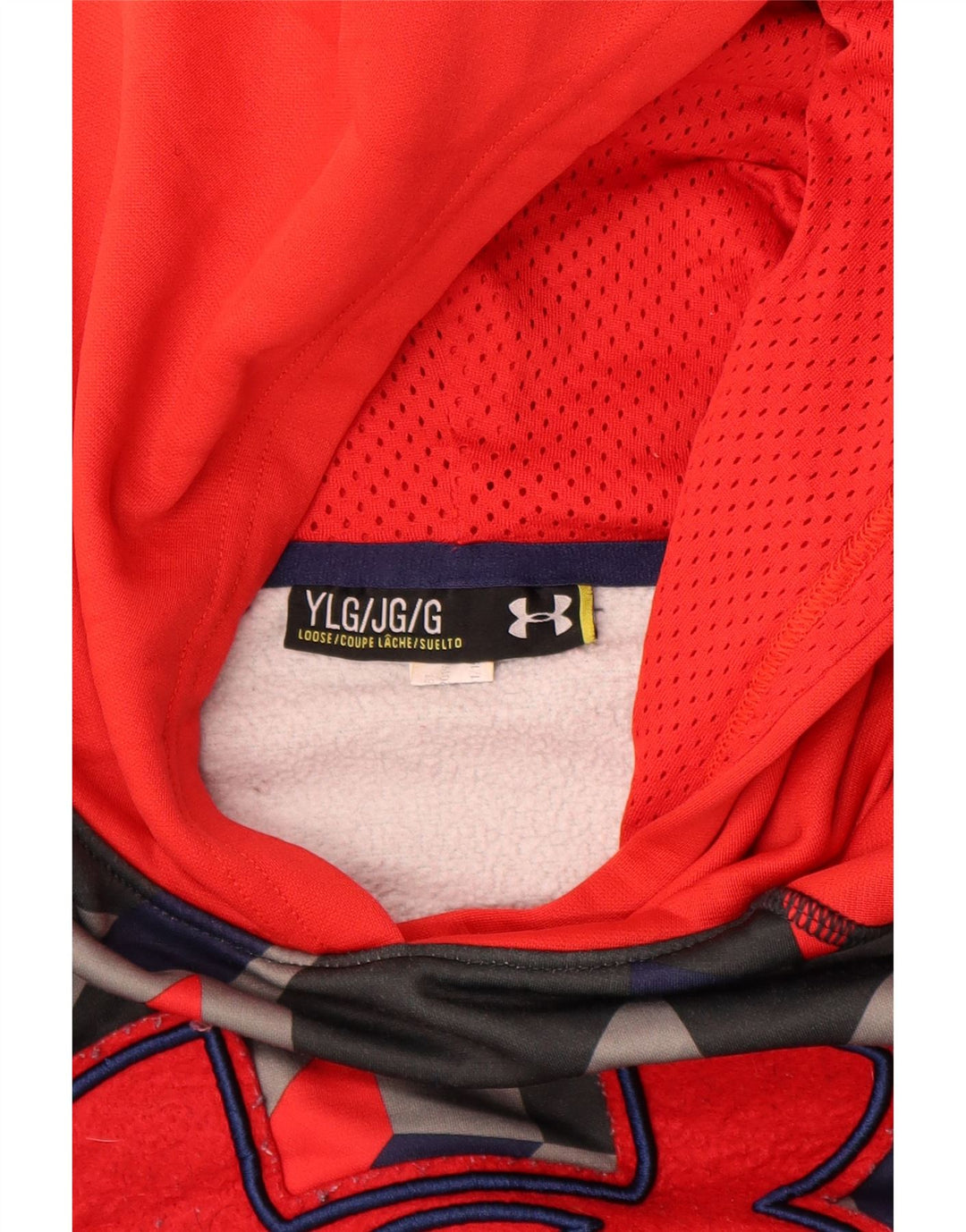 UNDER ARMOR Κορίτσια χαλαρά με κουκούλα 11-12 ετών Μεγάλο κόκκινο γεωμετρικό