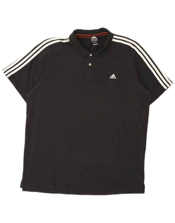 Ανδρικό πουκάμισο ADIDAS Climalite Polo 2XL Μαύρο βαμβακερό
