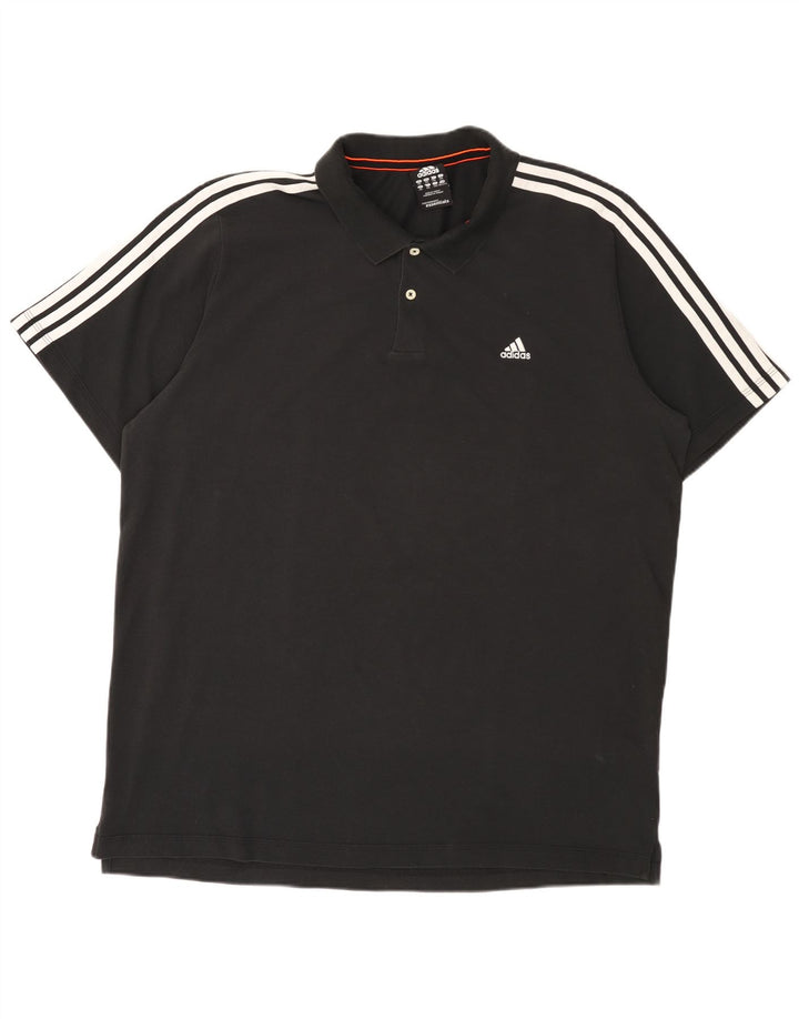 Ανδρικό πουκάμισο ADIDAS Climalite Polo 2XL Μαύρο βαμβακερό