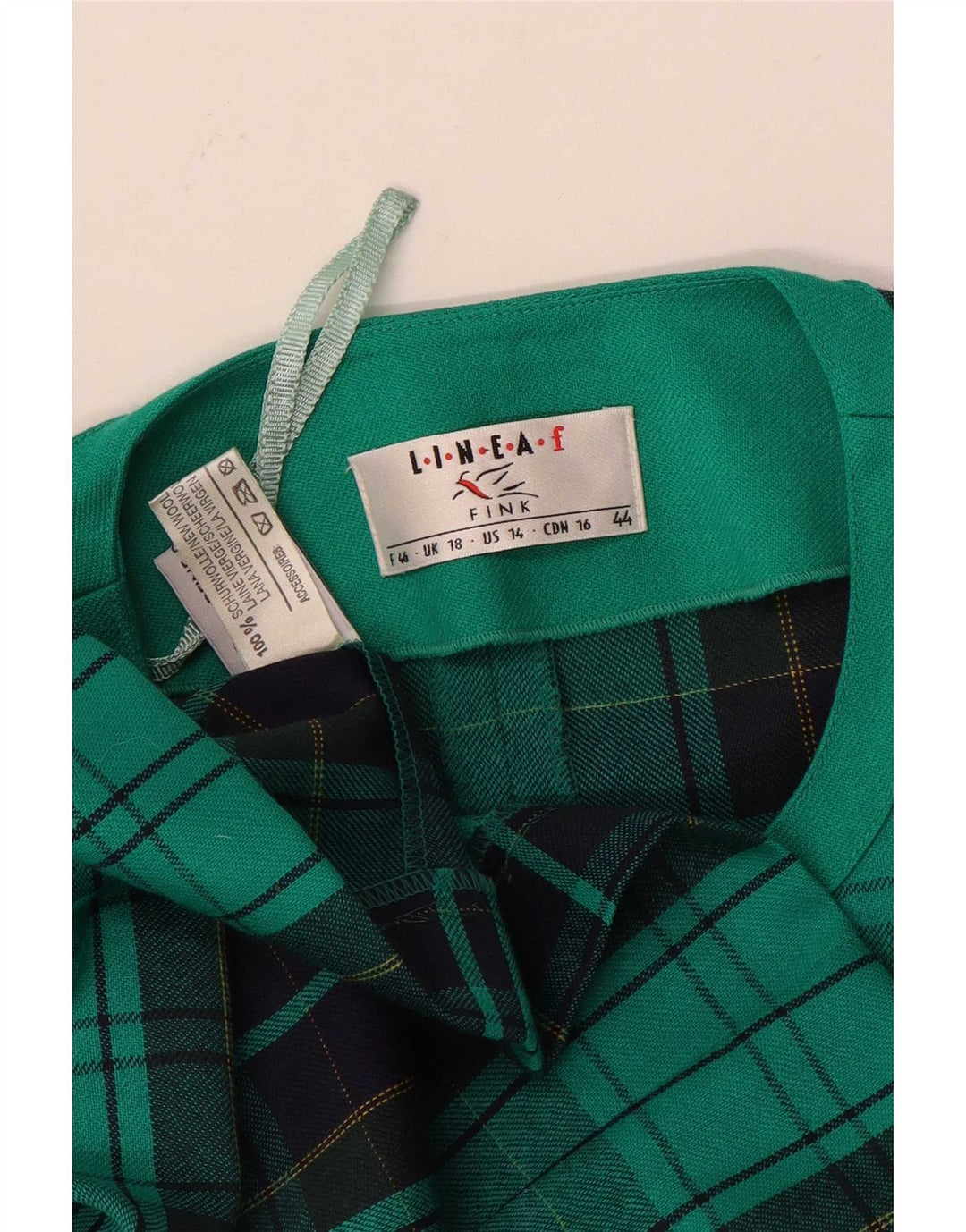 Fink Γυναικείο Σακάκι Μπουφάν UK 18 XL Πράσινο Check Virgin Wool