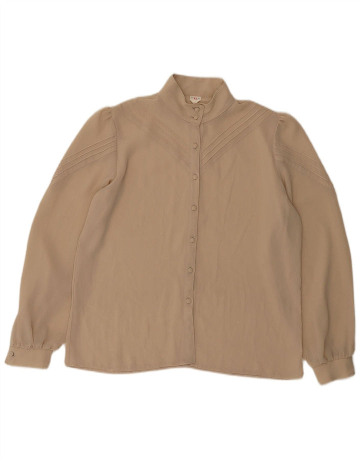 Vintage Γυναικείο Πουκάμισο Μπλούζα IT 42 Medium Beige Polyester