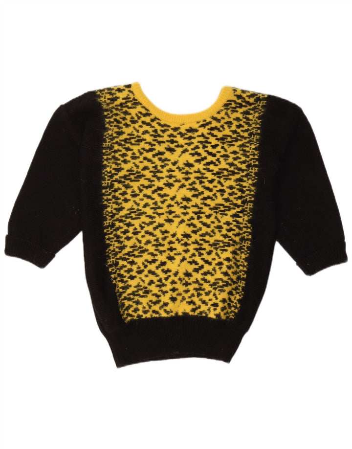 Oui Γυναικείο πουλόβερ με λαιμόκοψη UK 14 Medium Black Colourblock
