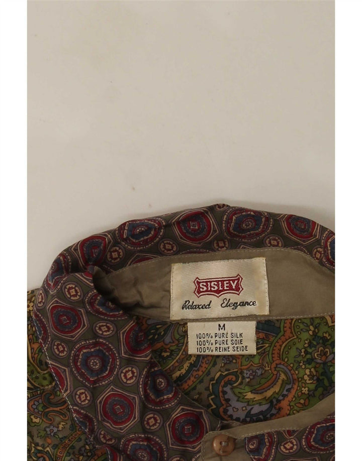 Ανδρικό κοντομάνικο πουκάμισο Sisley Medium Beige Paisley Silk
