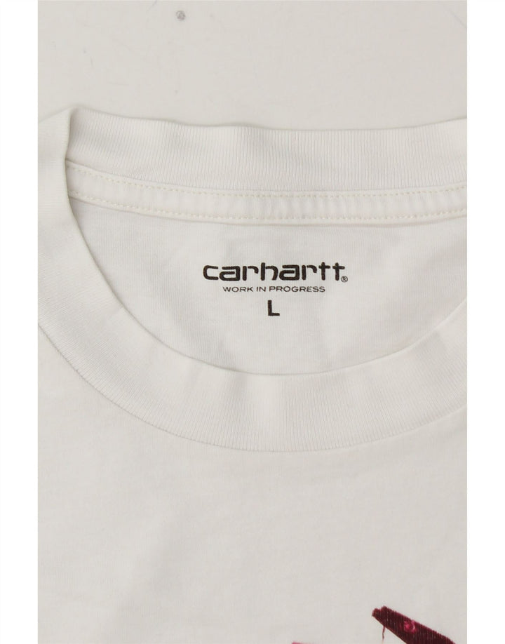 Ανδρικό γραφικό μπλουζάκι CARHARTT Τοπ μεγάλο λευκό βαμβακερό