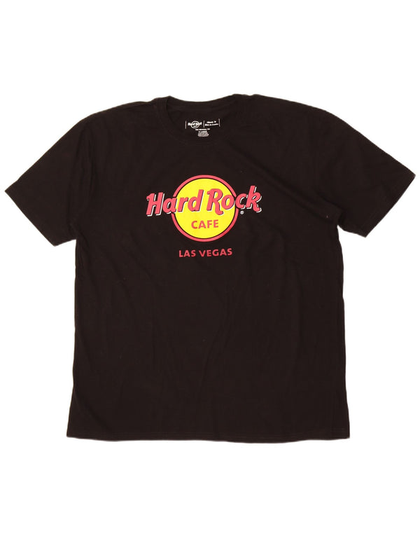Hard Rock Cafe Mens Las Vegas Graphic T-Shirt Top XL Black Cotton