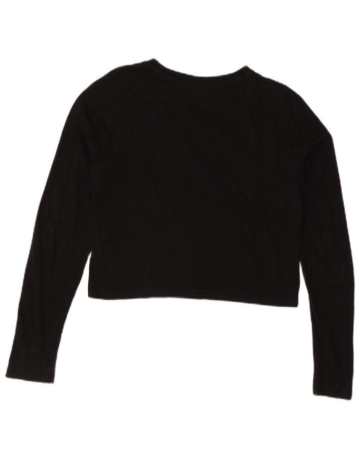 FILA Γυναικείο Crop Graphic Top Μακρυμάνικο UK 14 Medium Black