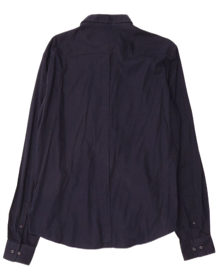 Ανδρικό πουκάμισο Dkny Μεγάλο Navy Blue Gingham Cotton