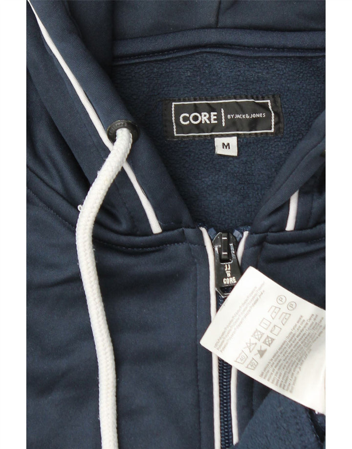 Jack & Jones Ανδρικό πουλόβερ με κουκούλα με φερμουάρ μεσαίου μπλε πολυεστέρα
