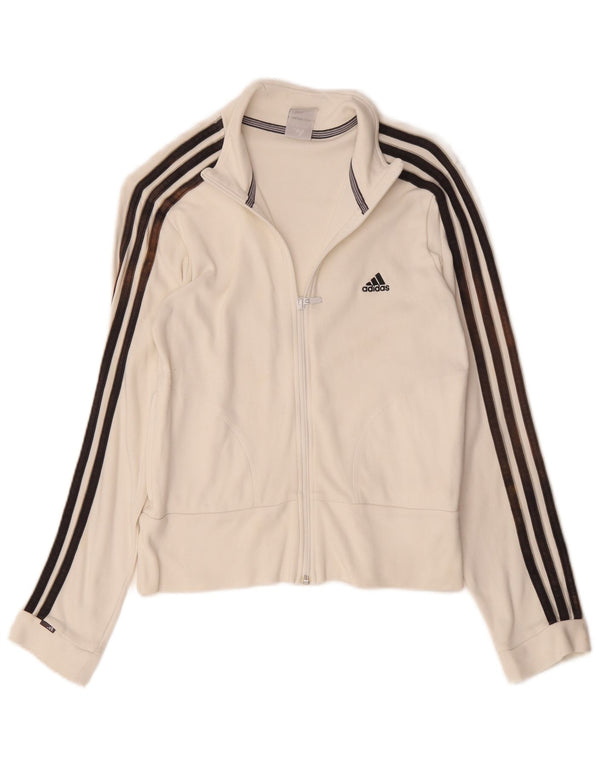 Γυναικεία αθλητική φόρμα Adidas Top Jacket UK 12 μεσαίο λευκό βαμβακερό