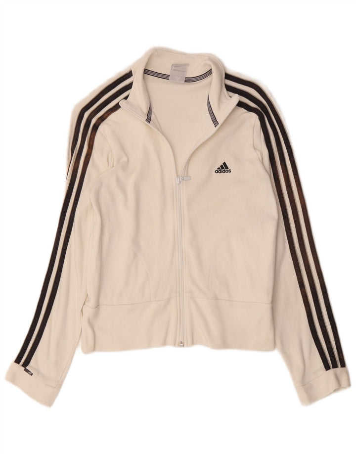 Γυναικεία αθλητική φόρμα Adidas Top Jacket UK 12 μεσαίο λευκό βαμβακερό
