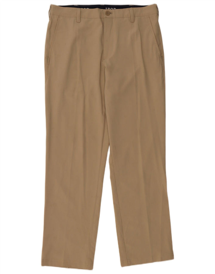 Izod Γυναικείο ίσιο παντελόνι Chino W32 L30 Beige Polyester