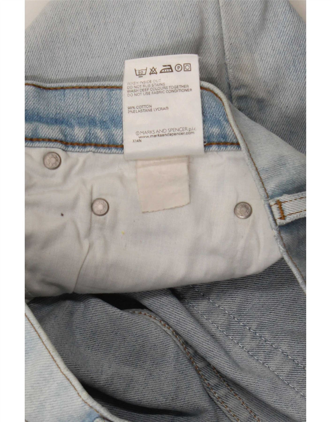 Γυναικείο φαρδύ τζιν Marks & Spencer W34 L29 Μπλε βαμβακερό
