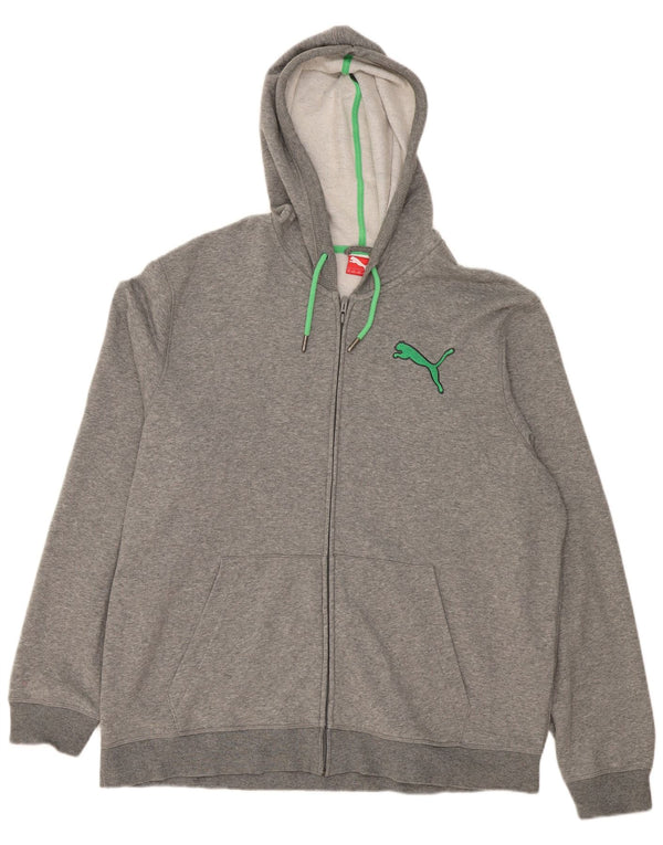Ανδρικό πουλόβερ με κουκούλα με φερμουάρ Puma 2XL, βαμβακερό γκρι