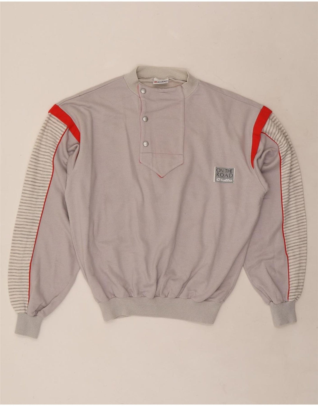 Γυναικείο φούτερ με λαιμόκοψη LOTTO UK 14 μεσαίου γκρι ρίγες