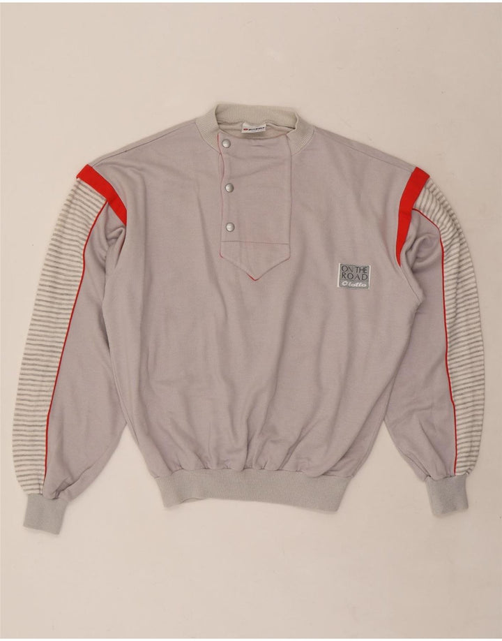 Γυναικείο φούτερ με λαιμόκοψη LOTTO UK 14 μεσαίου γκρι ρίγες