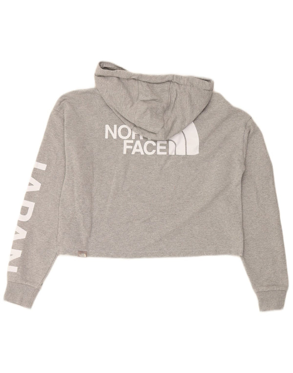 THE NORTH FACE Γυναικείο Crop Graphic Hoodie Jumper UK 14 Medium Grey Cotton