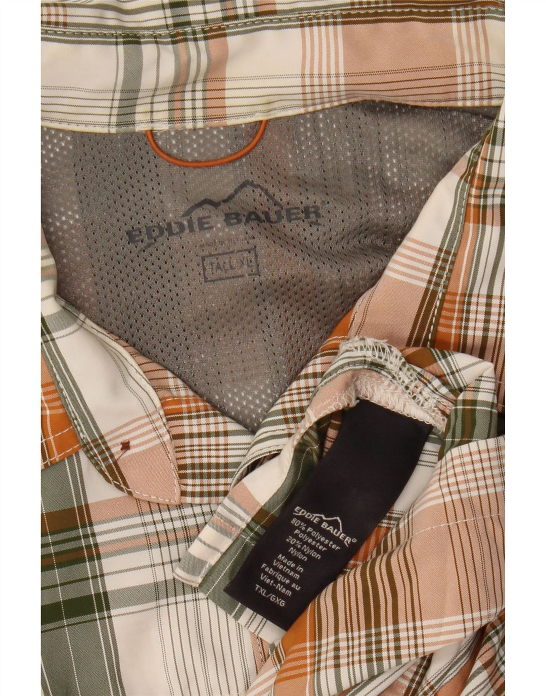 EDDIE BAUER Ανδρικό κοντομάνικο πουκάμισο XL πολύχρωμο καρό πολυεστέρα