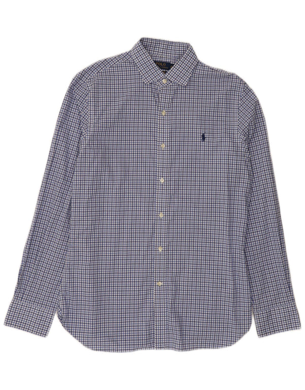 Polo Ralph Lauren Ανδρικό πουκάμισο Slim Fit Μέγεθος 16 μεγάλο μπλε βαμβακερό