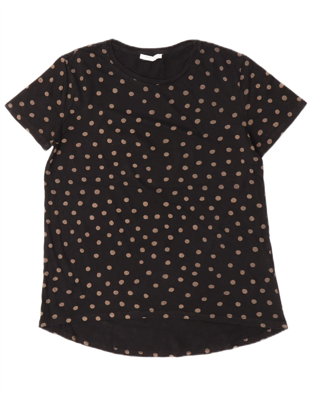 Zara Γυναικείο T-Shirt Top UK 10 Small Black Pot