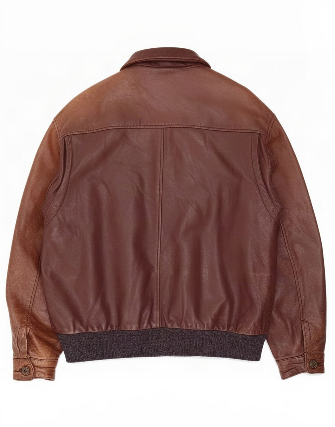 Vintage Ανδρικό Δερμάτινο Μπουφάν UK 40 Large Brown Colourblock