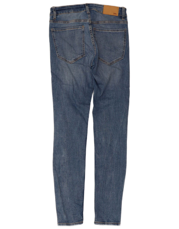 Zara Γυναικείο ψηλόμεσο στενό τζιν EU 36 XS W26 L29 Μπλε βαμβακερό