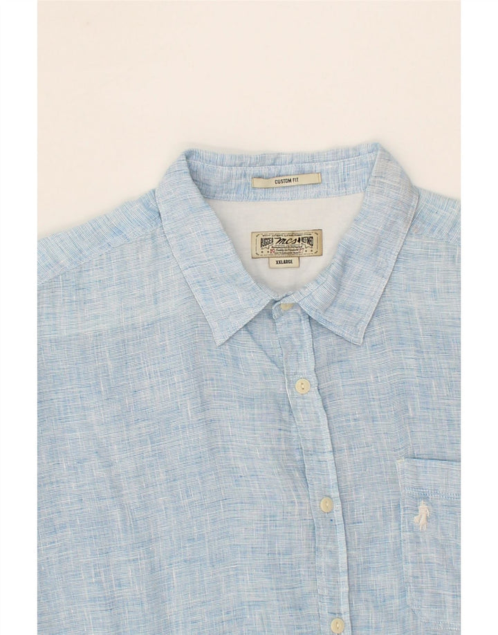 Ανδρικό πουκάμισο MARLBORO CLASSICS Custom Fit 2XL Μπλε λινό