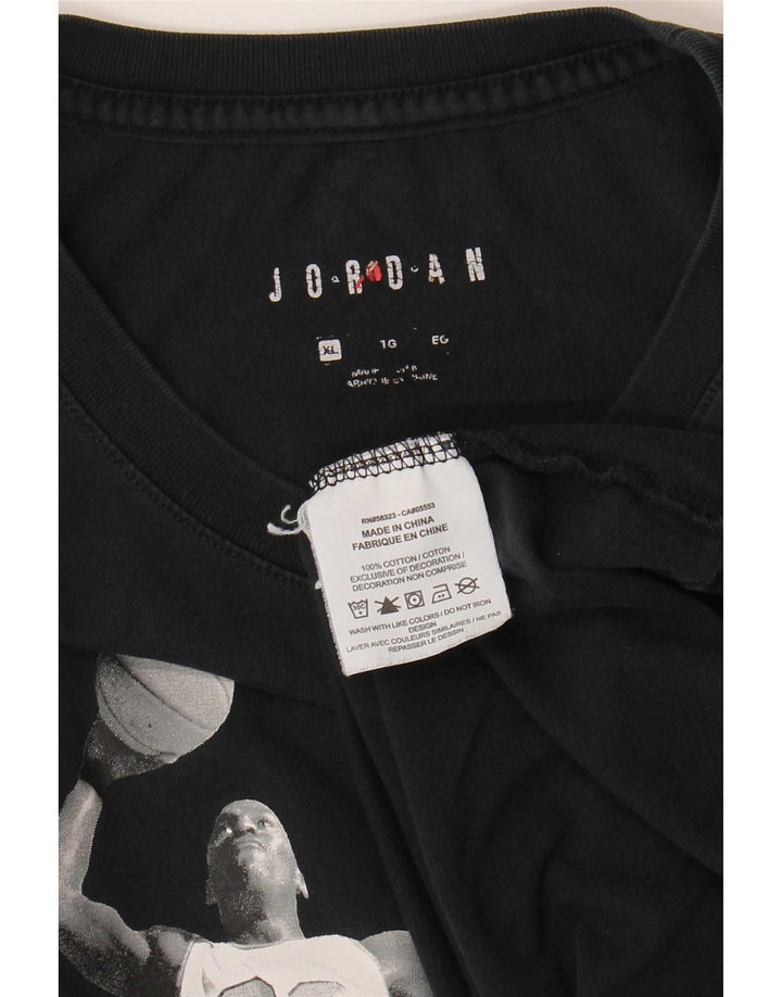 Jordan Ανδρικό γραφικό T-Shirt Top XL Μαύρο βαμβακερό