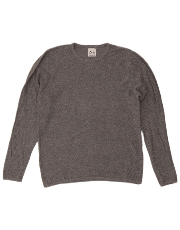 Ανδρικό πουλόβερ Zara Crew Neck Jumper Medium Grey