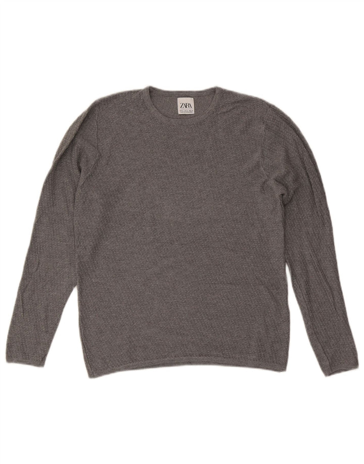 Ανδρικό πουλόβερ Zara Crew Neck Jumper Medium Grey