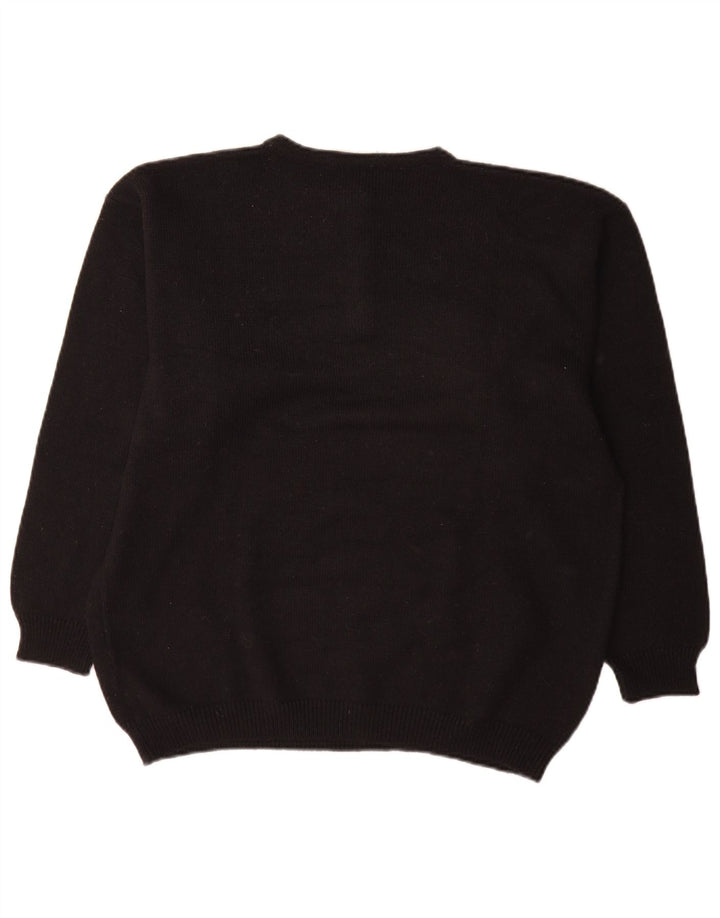Baldini γυναικείο πουλόβερ με λαιμό και κουμπιά UK 16 Large Black Argyle/Diamond