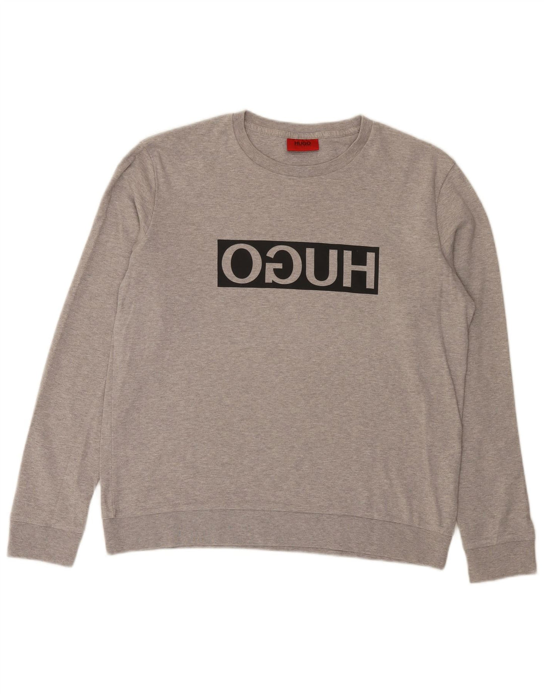 Ανδρικό γραφικό φούτερ Hugo Boss Jumper μεγάλο γκρι βαμβακερό