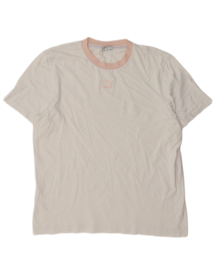 Ανδρικό T-Shirt PUMA Top μεγάλο λευκό βαμβακερό
