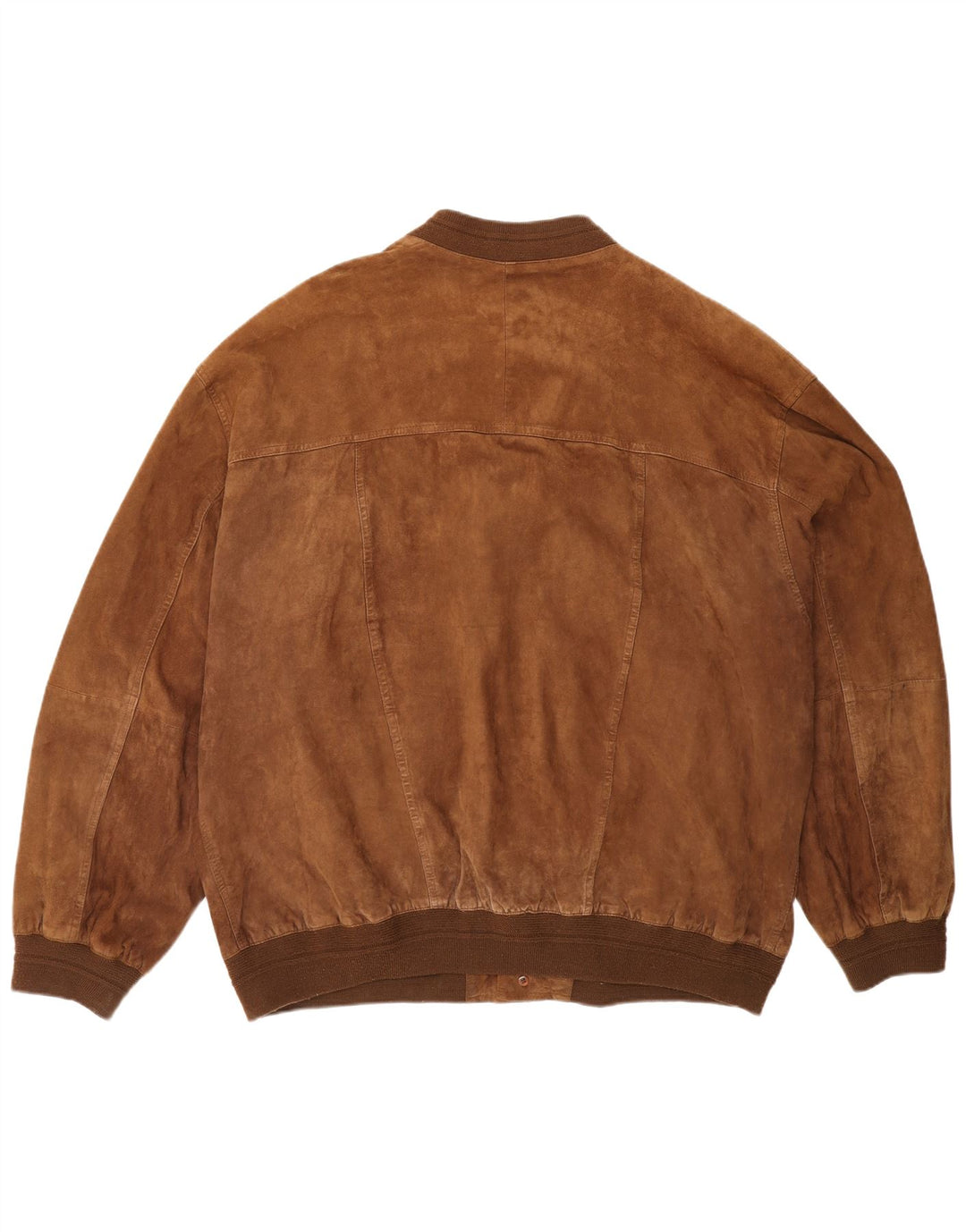 Αυθεντικό Ανδρικό Suede Bomber Jacket UK 44 2XL καφέ δέρμα