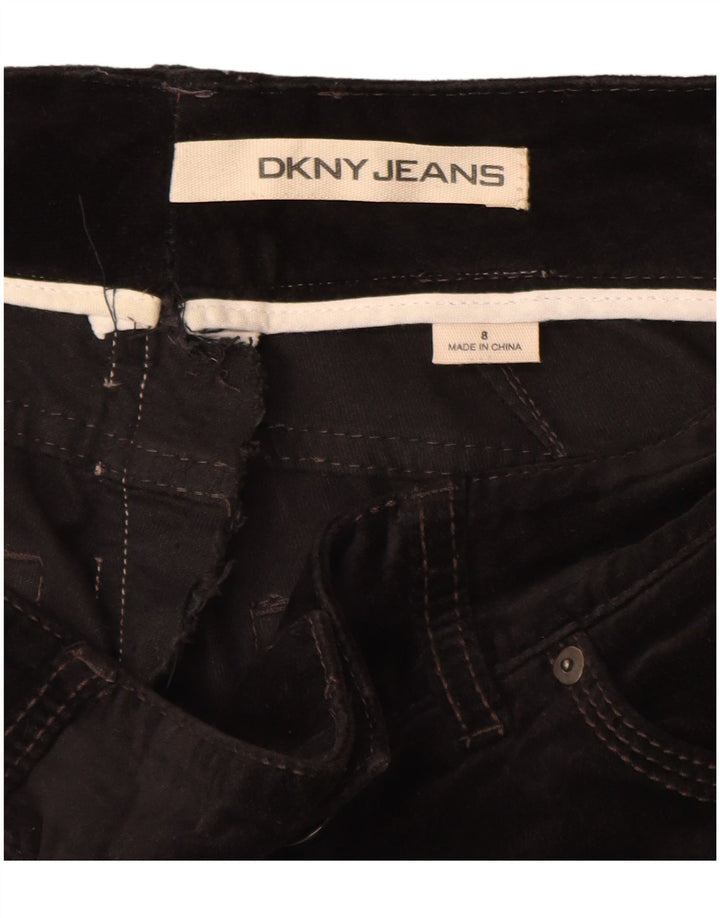 DKNY Γυναικείο ίσιο βελούδινο casual παντελόνι US 8 Medium W30 L33 Μαύρο