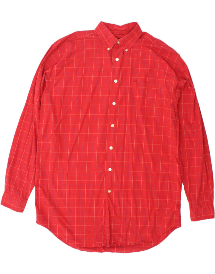 IZOD Mens Shirt Large Red Check Cotton 80s Vintage Izod and Second-Hand Izod from Messina Hembry 