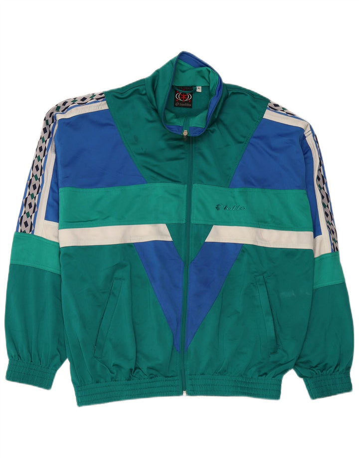 Ανδρική αθλητική φόρμα γραφικών LOTTO Top Jacket XL Green Colourblock Polyester