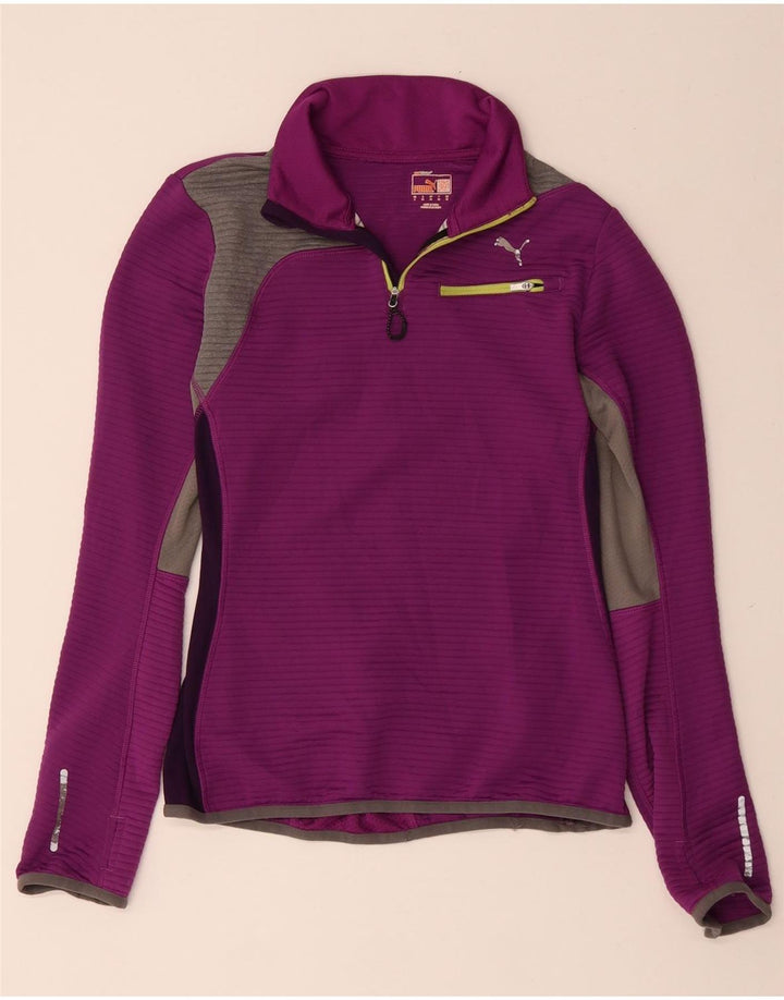 Γυναικεία φόρμα πουλόβερ με φερμουάρ PUMA Top 10 Small Purple Colourblock
