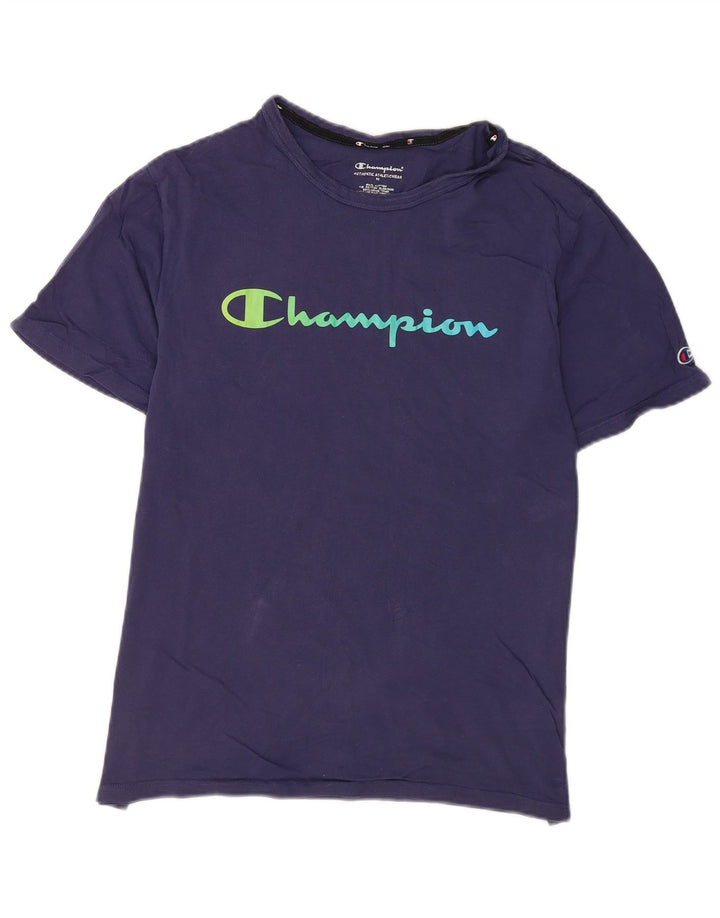 Ανδρικό γραφικό μπλουζάκι Champion Top Medium Navy Blue βαμβακερό