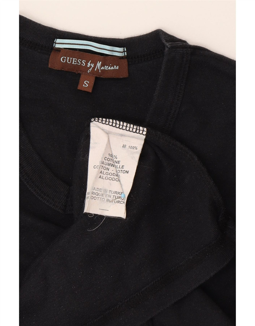 GUESS BY MARCIANO Ανδρικό γραφικό T-Shirt Top Μικρό μαύρο βαμβακερό