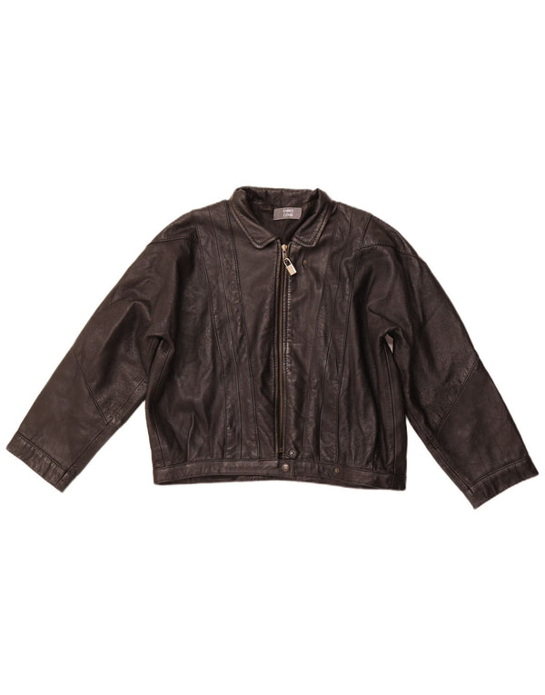 ENRICO COVERI Γυναικείο Δερμάτινο Μπουφάν UK 10 Small Black Leather