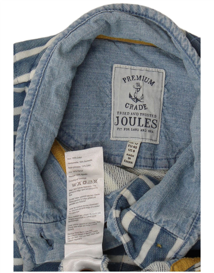 JOULES Γυναικεία φούτερ με λαιμόκοψη με κουμπιά Jumper UK 12 Μεσαίο μπλε ριγέ