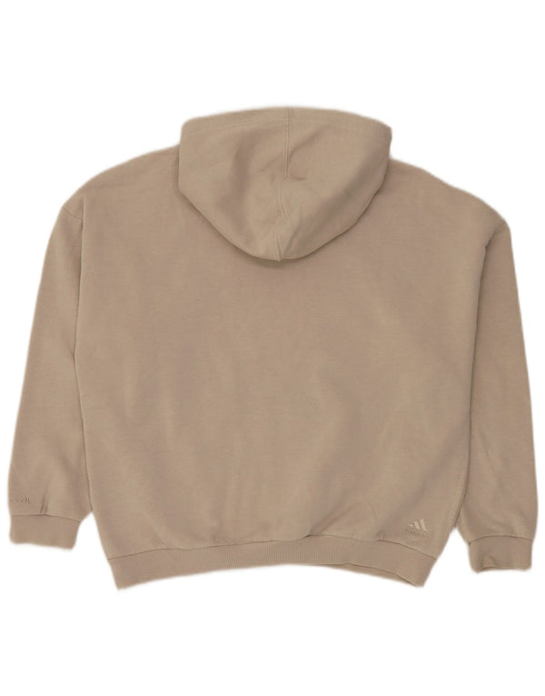 Adidas Boys Graphic Hoodie Jumper 11-12 ετών Μπεζ βαμβακερό