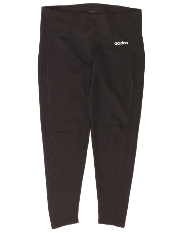 Γυναικεία κολάν ADIDAS Climalite Crop UK 16/18 Large Black Polyester