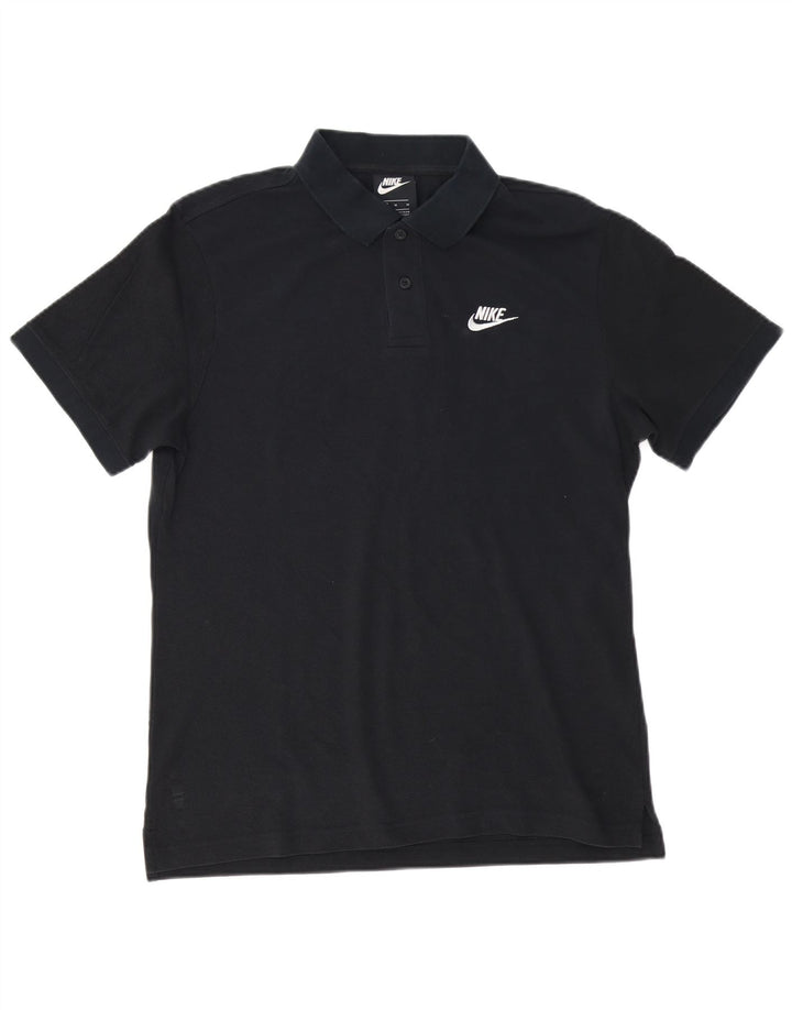 Ανδρικό μπλουζάκι πόλο Nike, μεσαίο μαύρο βαμβακερό