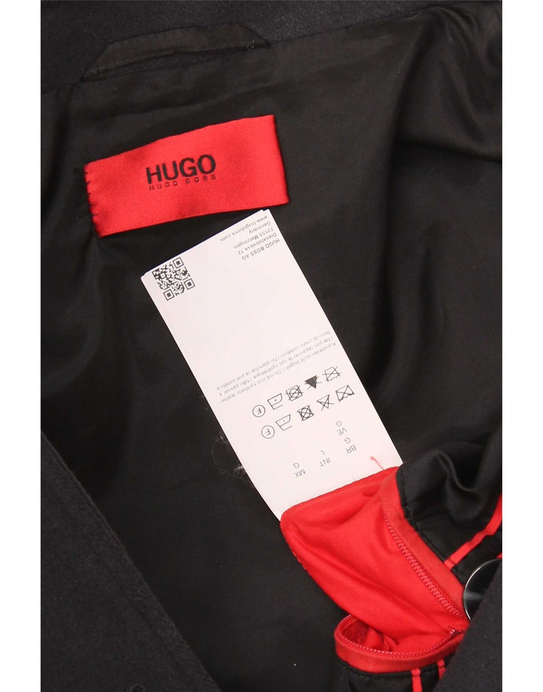 Ανδρικό παλτό μπιζελιού Hugo Boss UK 40 Large Navy Blue Virgin Wool